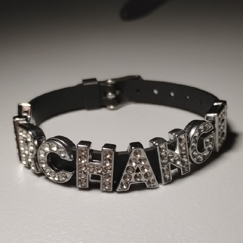 ARCHANGEL Clear Crystal Silver-Tone Logo Bracelet - Picture 3 of 9